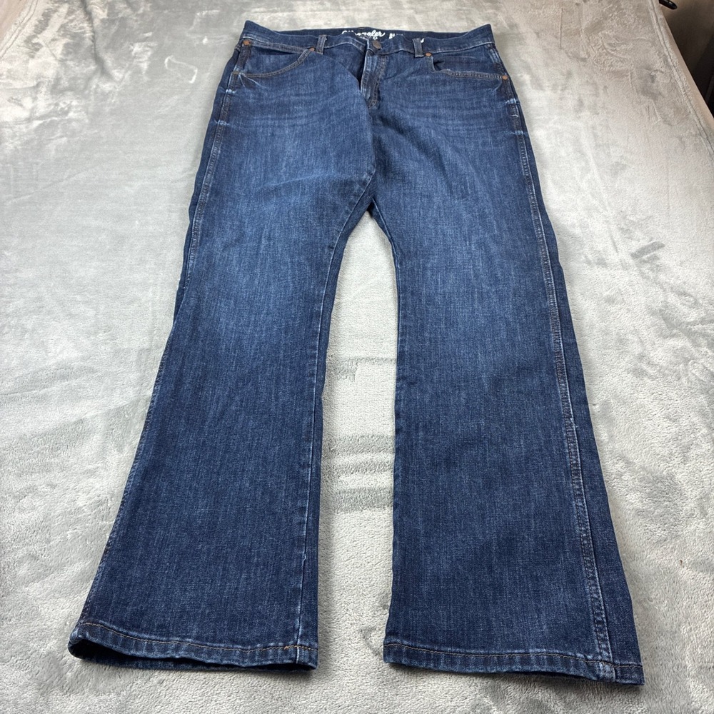 Wrangler Retro Slim Boot Jeans Mens 36x34 Dark Wash Stretch Denim Cowboy Rugged